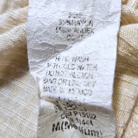 P.S. Kate Henley Tank Top M Beige Ribbed Knit Button Front Cottagecore Layering - Picture 6 of 9